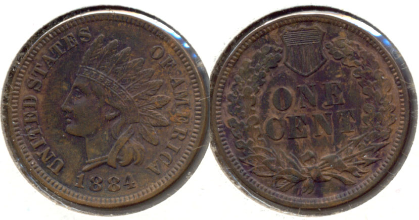 1884 Indian Head Cent AU-55