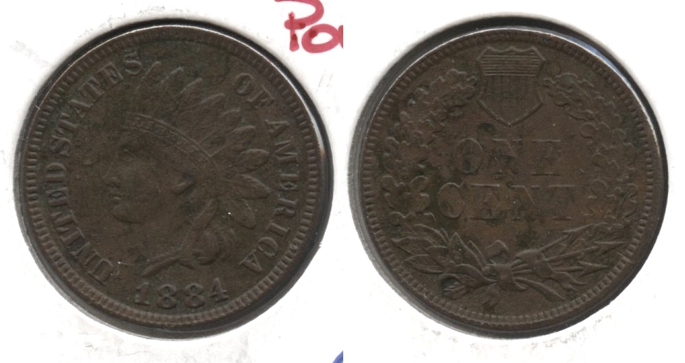 1884 Indian Head Cent EF-40 #d Porous
