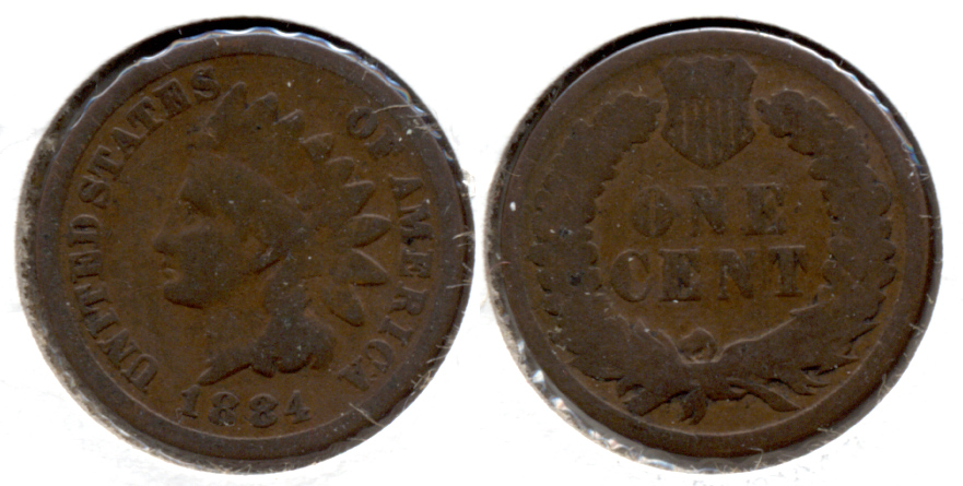 1884 Indian Head Cent Good-4 r