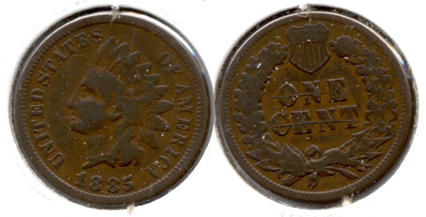 1885 Indian Head Cent G-4 e Reverse Scratch