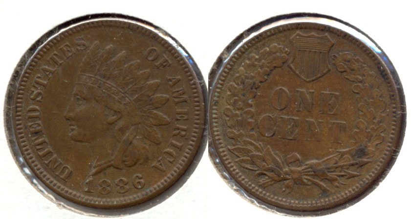 1886 Indian Head Cent AU-50