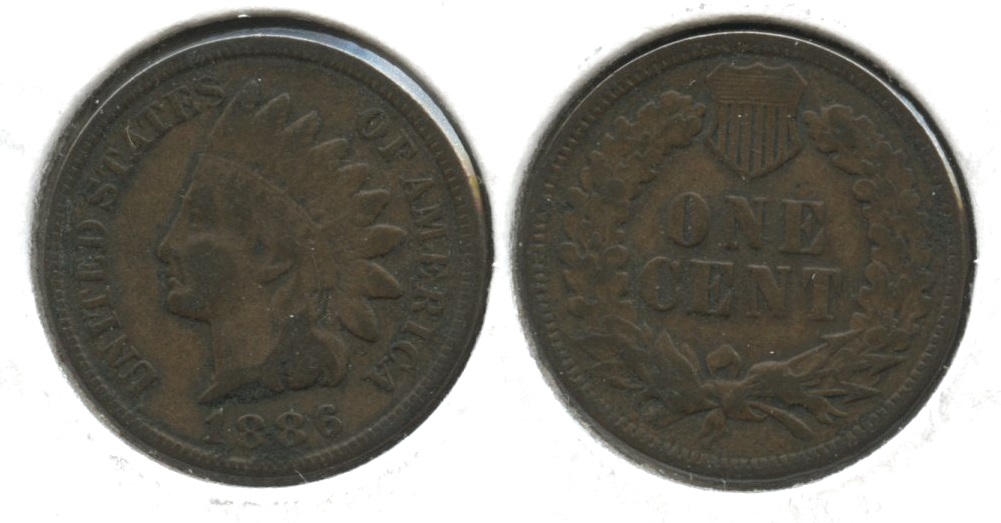 1886 Type 2 Indian Head Cent VG-8 #a
