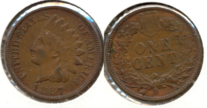 1887 Indian Head Cent AU-50
