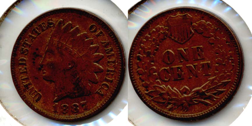 1887 Indian Head Cent AU-50 b