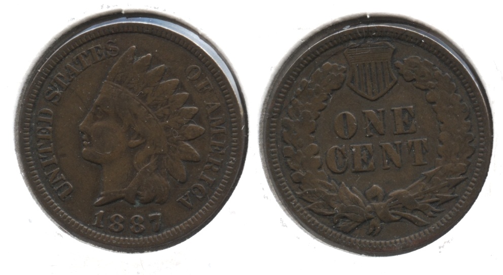 1887 Indian Head Cent Fine-12 #a