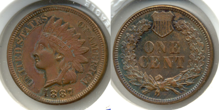 1887 Indian Head Cent Proof-63 Brown