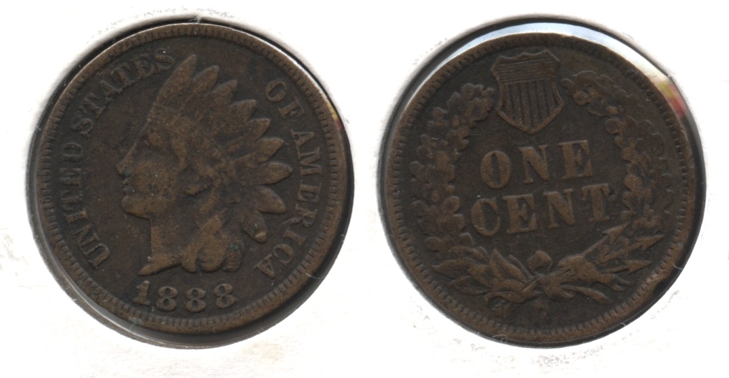 1888 Indian Head Cent F-12 Bit Dark