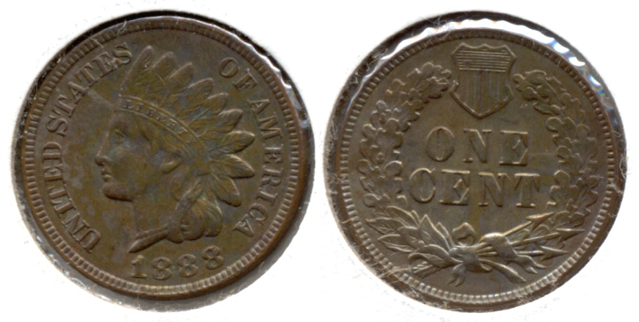 1888 Indian Head Cent MS-60 Discolored