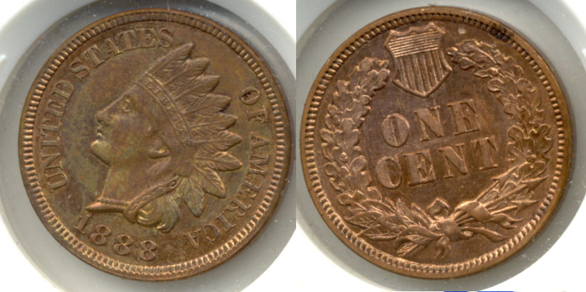 1888 Indian Head Cent MS-63 Red Brown