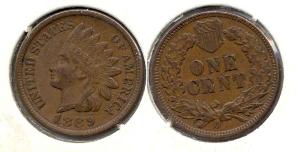 1889 Indian Head Cent AU-50 a