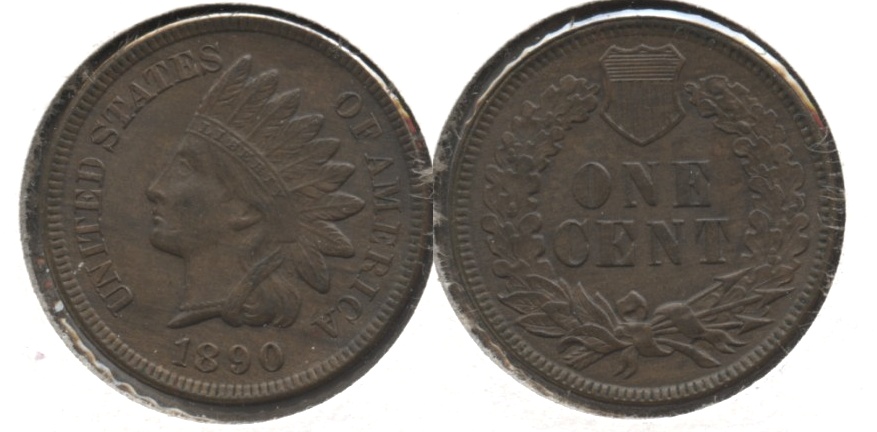 1890 Indian Head Cent AU-50