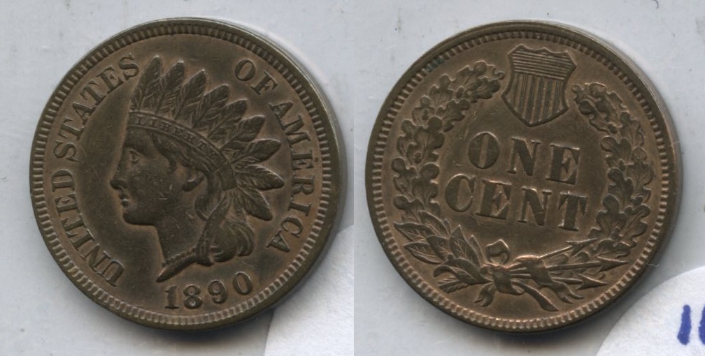 1890 Indian Head Cent EF-40 #a Cleaned Retoned