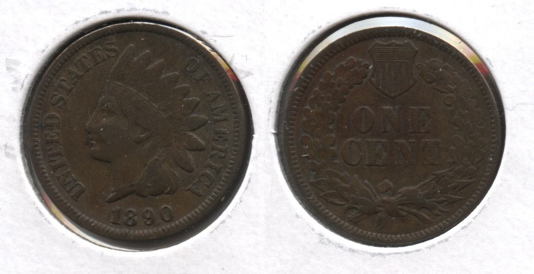 1890 Indian Head Cent Fine-12 #a
