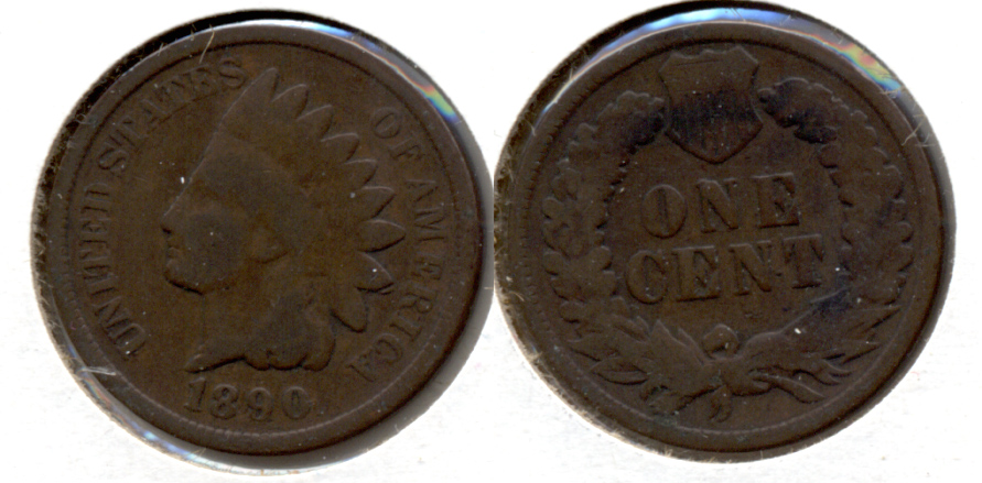 1890 Indian Head Cent Good-4 f