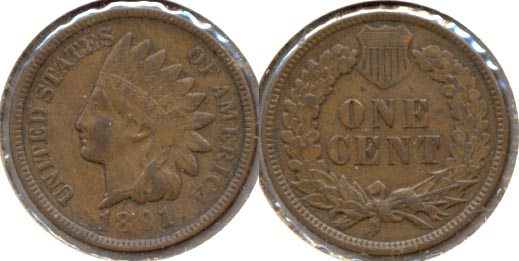1891 Indian Head Cent EF-40