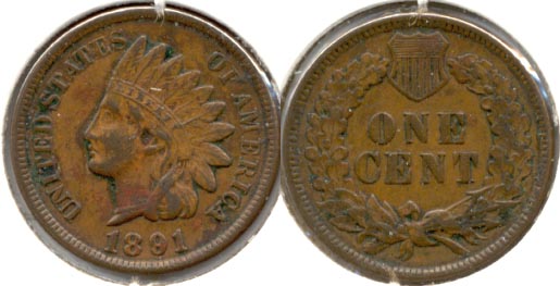 1891 Indian Head Cent EF-40 a