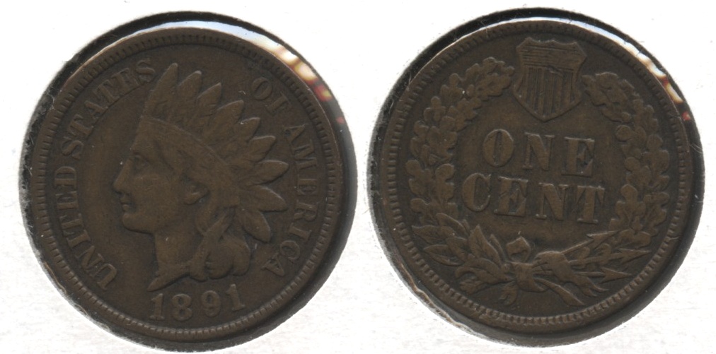 1891 Indian Head Cent Fine-12
