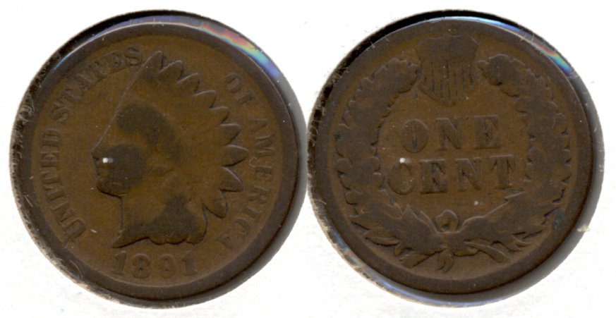 1891 Indian Head Cent Good-4 l