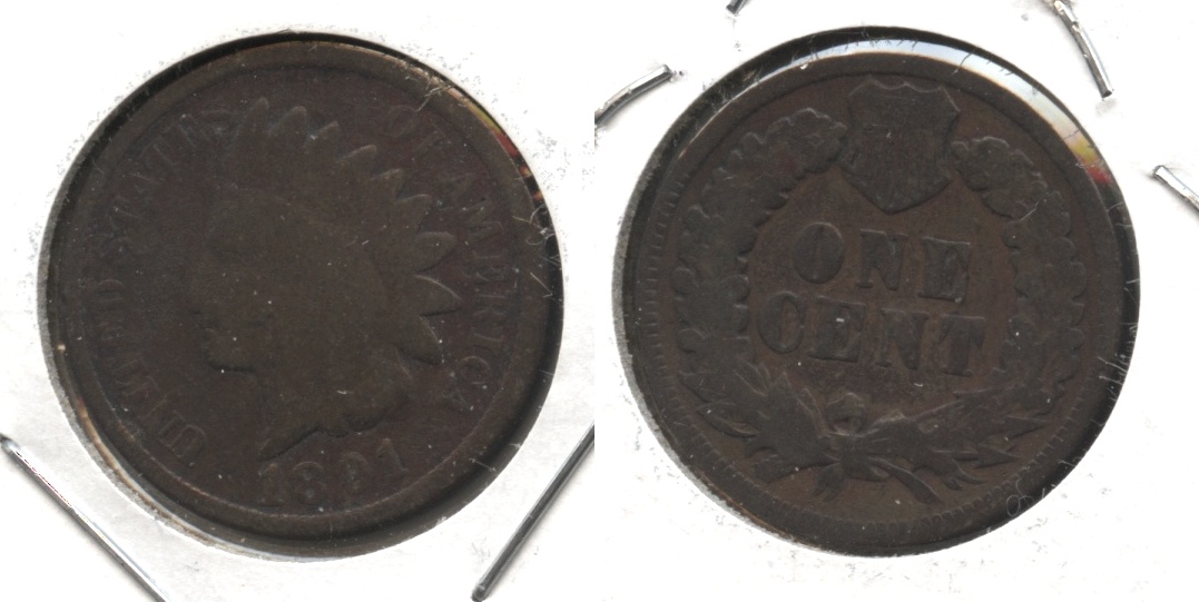 1891 Indian Head Cent Good-4 #m Cleaned Retoned