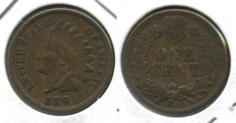1891 Indian Head Cent VF-20 #c