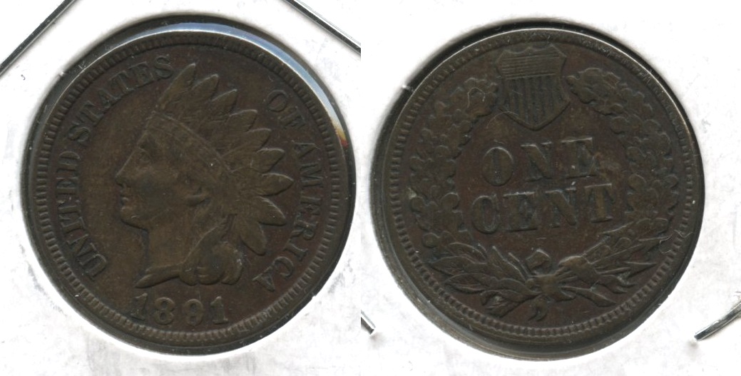 1891 Indian Head Cent VF-20 #d