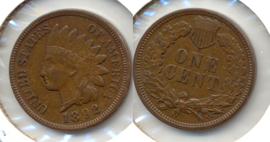 1892 Indian Head Cent AU-50
