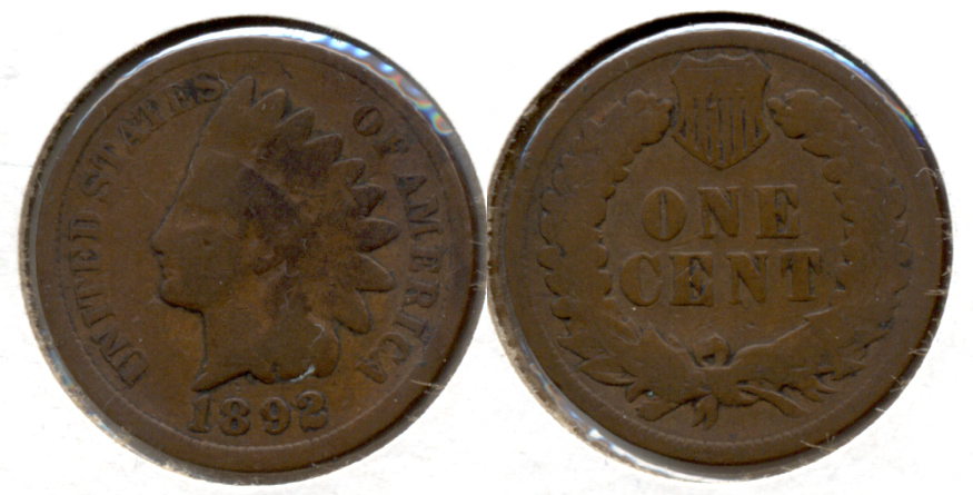 1892 Indian Head Cent Good-4 f