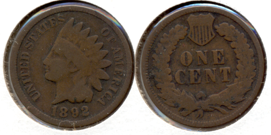 1892 Indian Head Cent Good-4 o