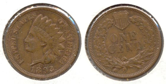 1893 Indian Head Cent AU-50