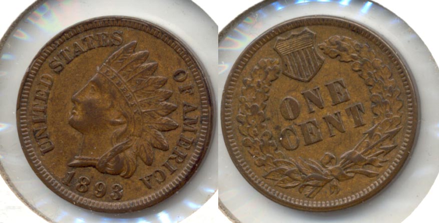 1893 Indian Head Cent AU-50 a