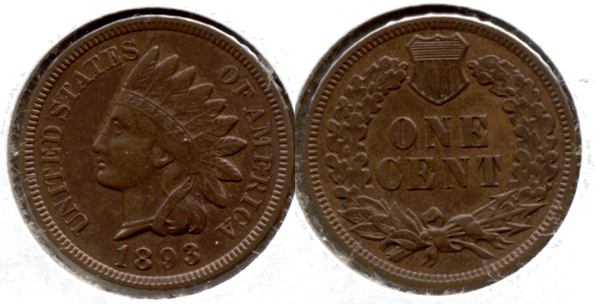 1893 Indian Head Cent EF-40 b