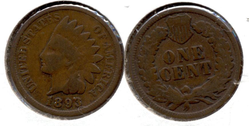 1893 Indian Head Cent Good-4 f