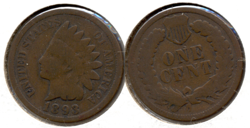 1893 Indian Head Cent Good-4 j