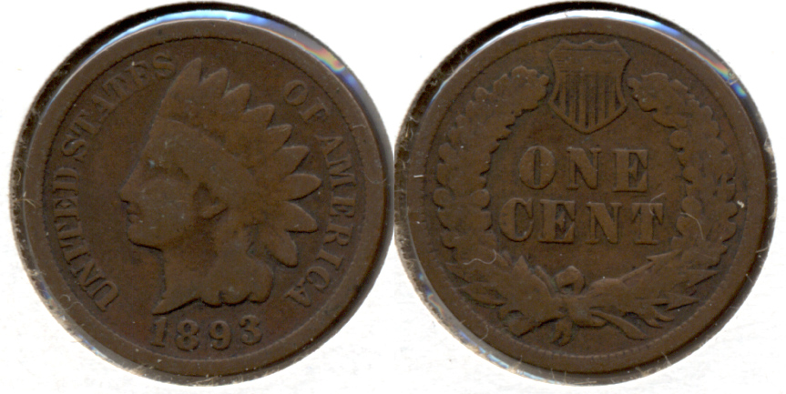1893 Indian Head Cent Good-4 l
