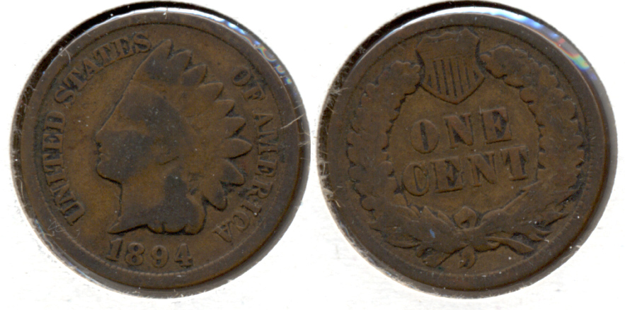 1894 Indian Head Cent Good-4 aq