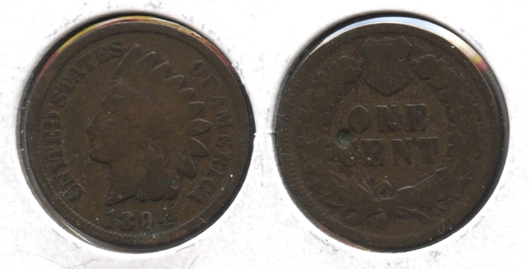 1894 Indian Head Cent Good-4 #bj Reverse Pit