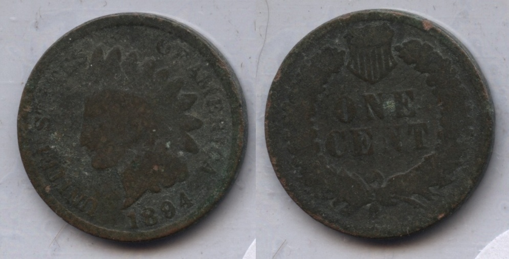 1894 Indian Head Cent Good-4 #bm Dark