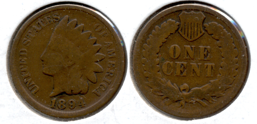 1894 Indian Head Cent Good-4 r