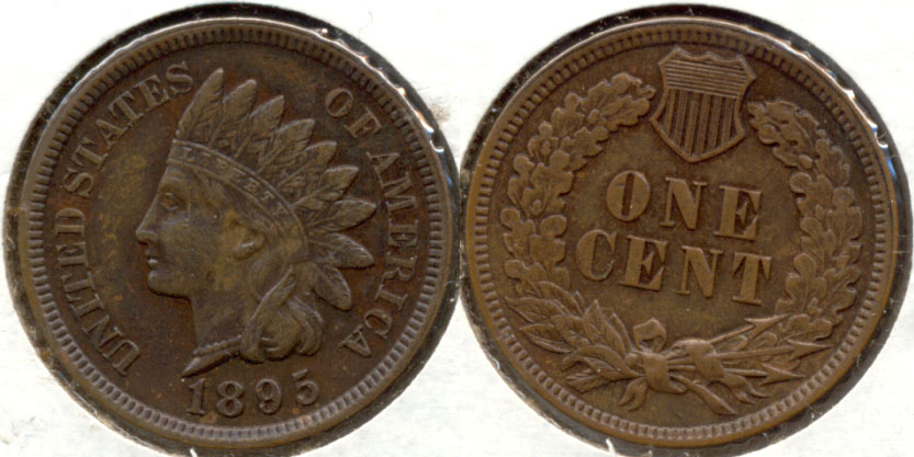 1895 Indian Head Cent AU-50 a