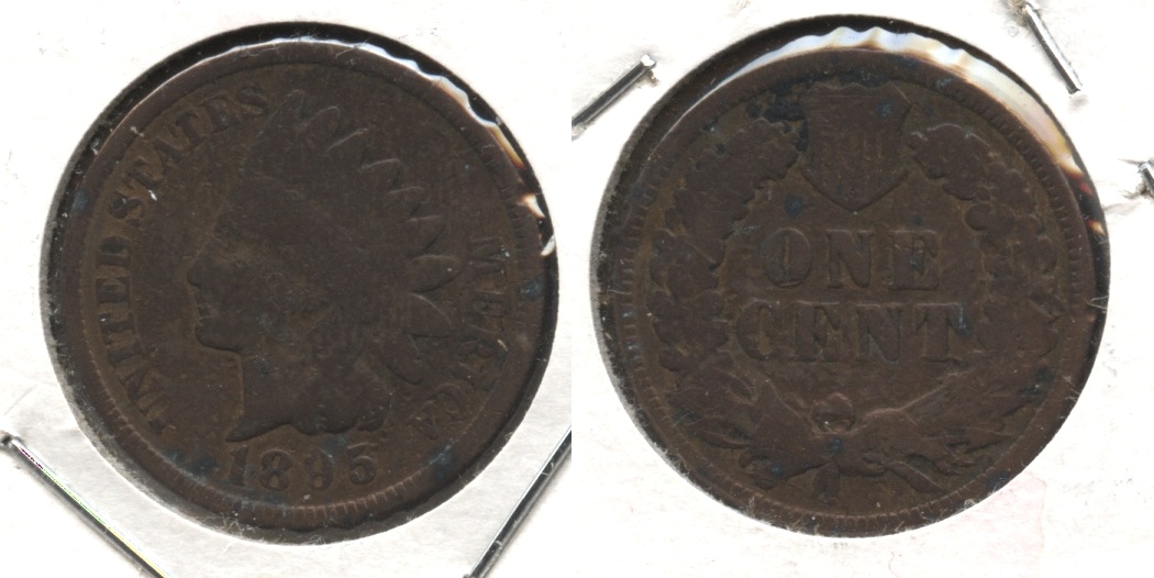 1895 Indian Head Cent Good-4 #t Cleaned Retoned