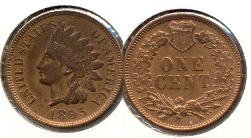 1895 Indian Head Cent MS-63 Red Brown