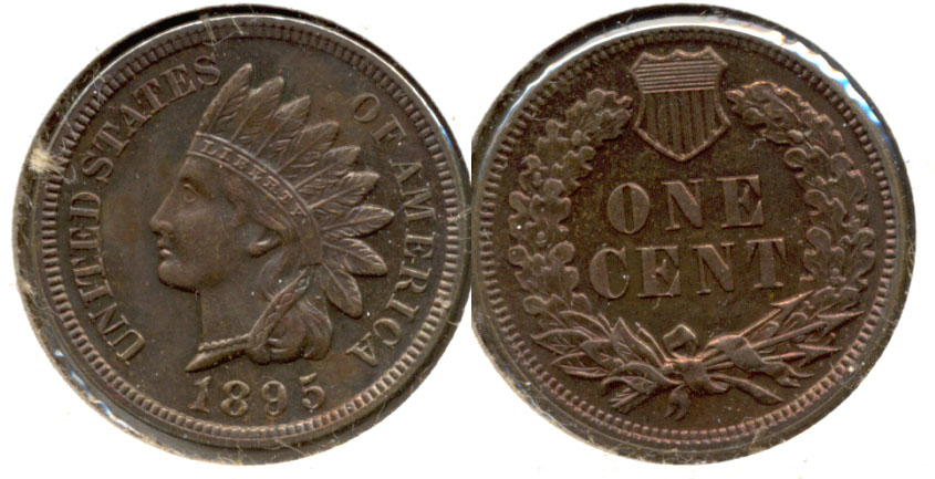 1895 Indian Head Cent Proof-63 Red Brown