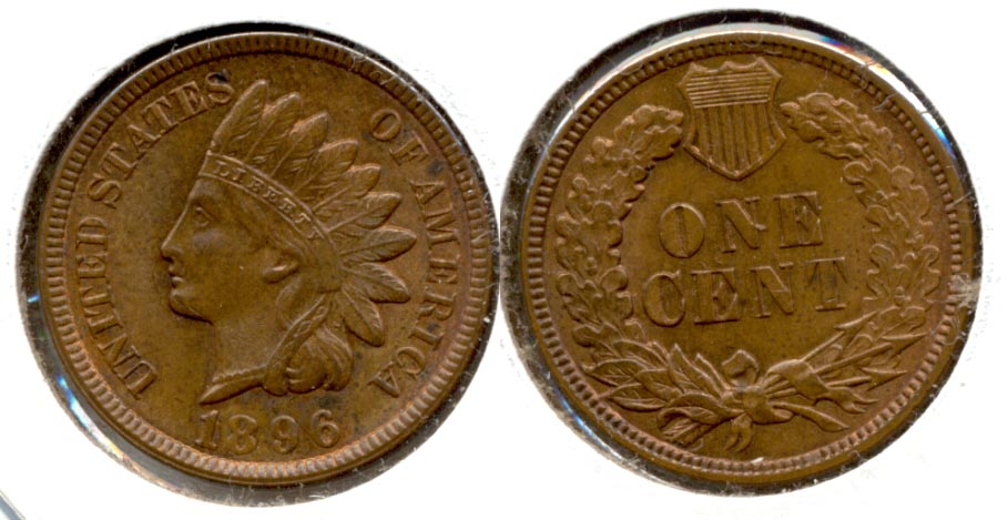 1896 Indian Head Cent MS-60 Brown