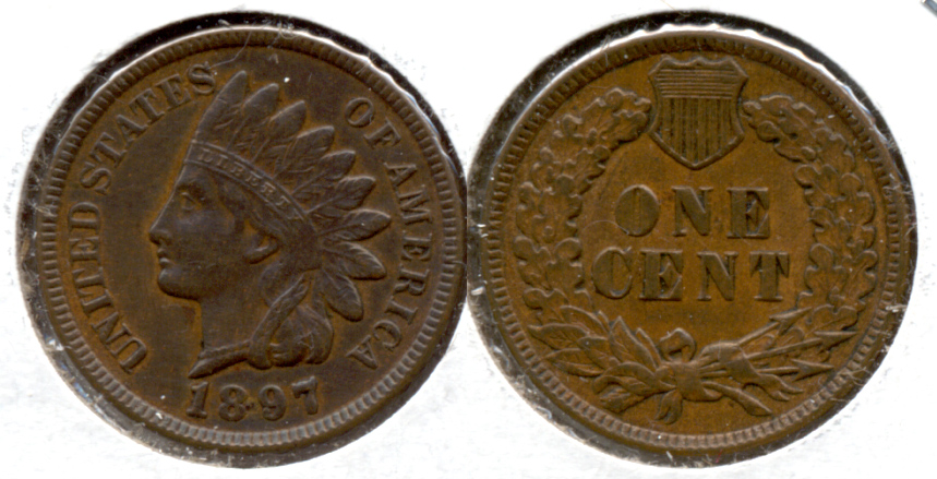 1897 Indian Head Cent AU-50 a