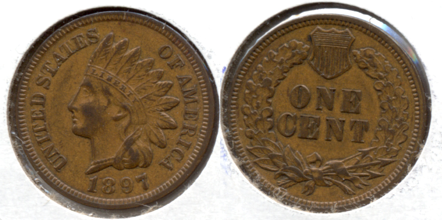 1897 Indian Head Cent AU-50 b