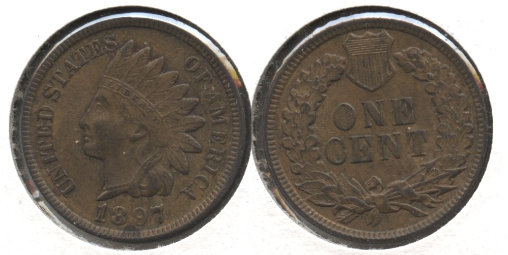 1897 Indian Head Cent AU-58