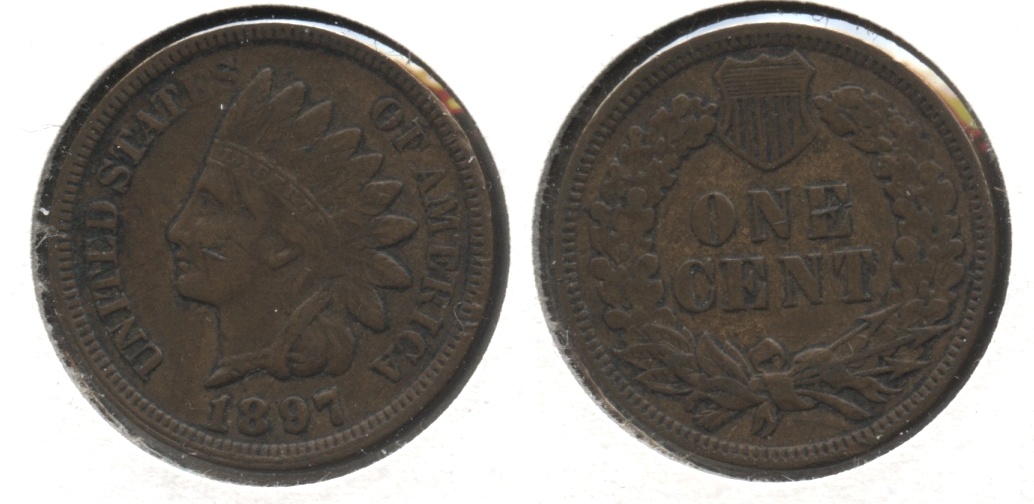 1897 Indian Head Cent EF-40 #a Obverse Mark