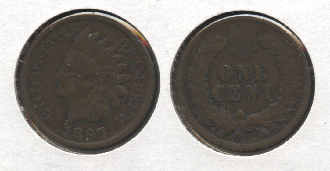 1897 Indian Head Cent Good-6 Snow-1 1 In Neck
