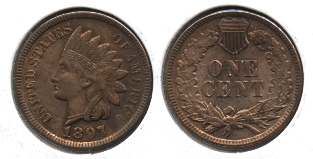 1897 Indian Head Cent MS-64 Red Brown