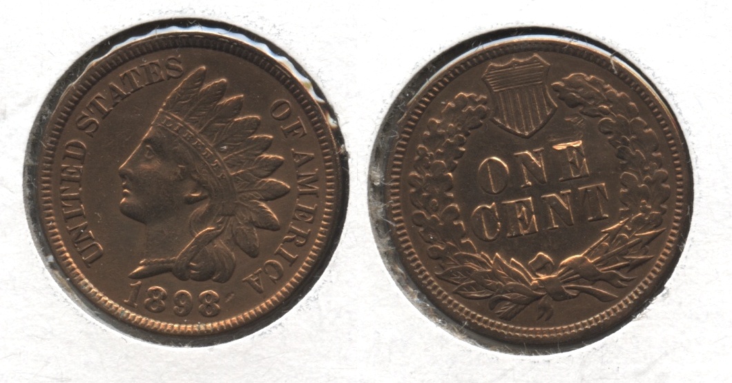 1898 Indian Head Cent AU-50 #d Cleaned